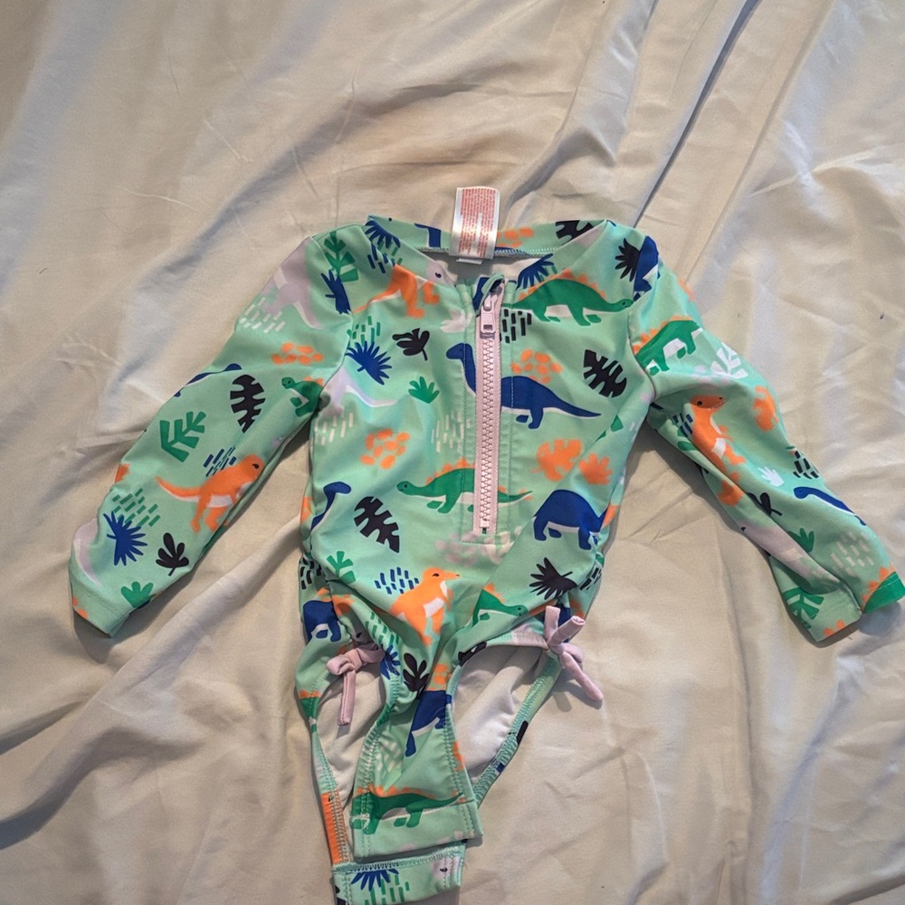 Cat & Jack Green Dinosaur Rashguard